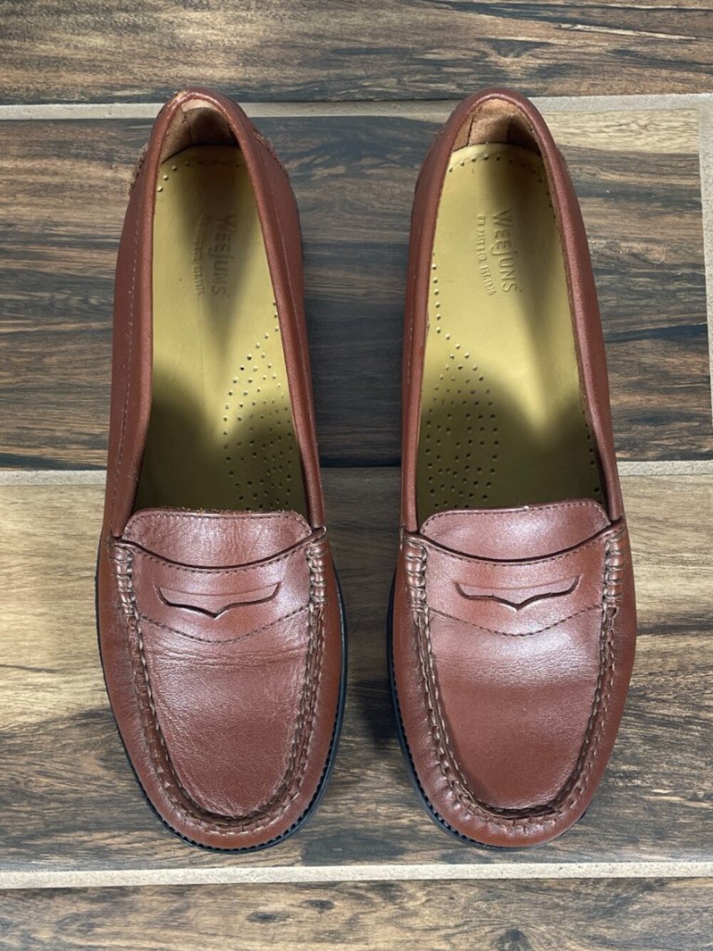 GH Bass Weejuns Kathleen Shoes Womens Size 9 Brown Leather Penny Loafer Flats - Picture 12 of 13